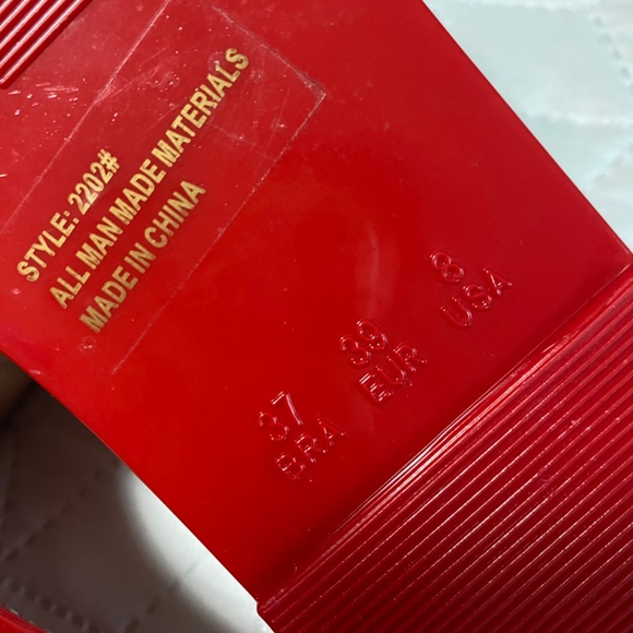 BLING SANDALS RED AND BLACK SIZE 8 - Picture 4 of 8